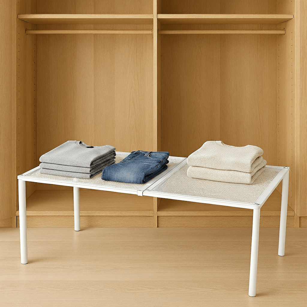Extendable 2 - Tier Wardrobe Shelf - Shelf - Oaksoho