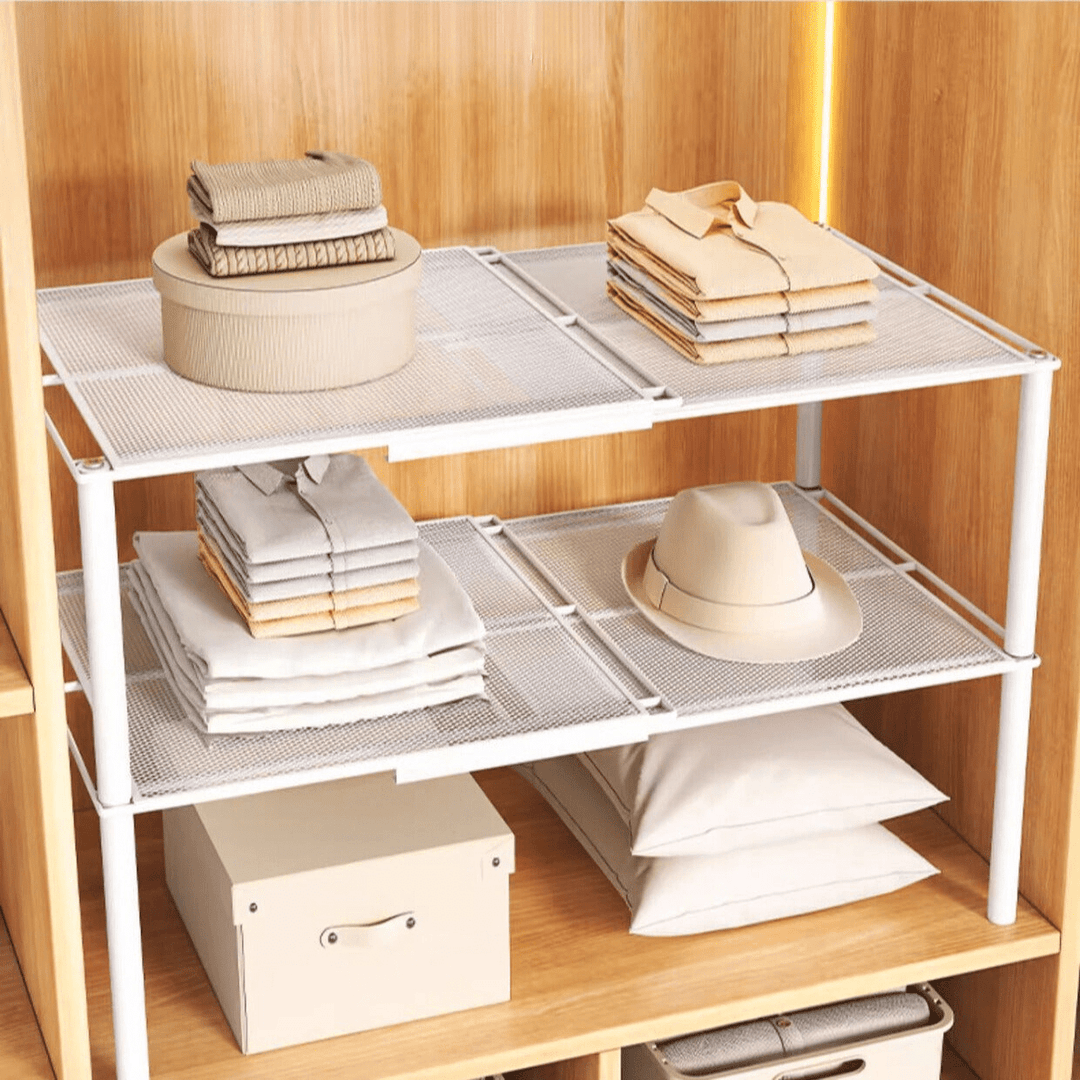 Extendable 2 - Tier Wardrobe Shelf - Shelf - Oaksoho