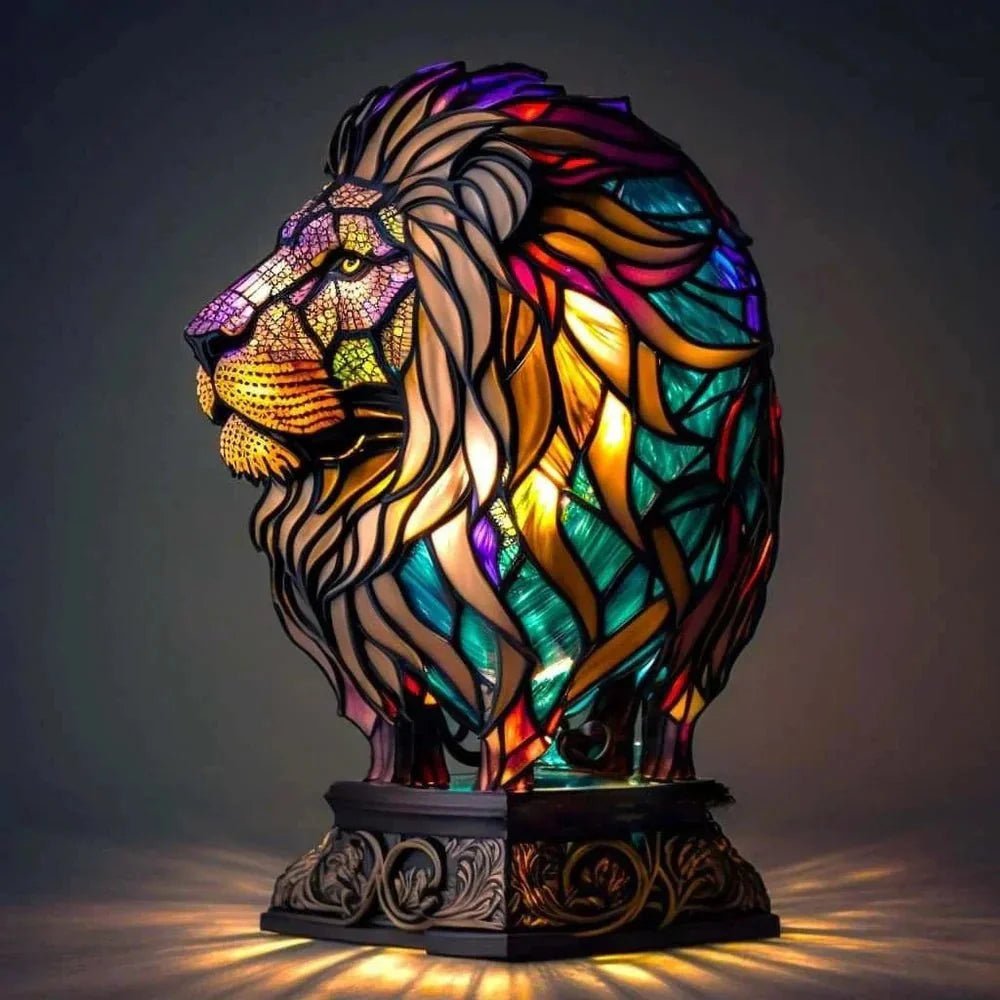 Faunix – Artistic Lamp with Animal-Motif Design - Table Lamp - Lion - Oaksoho