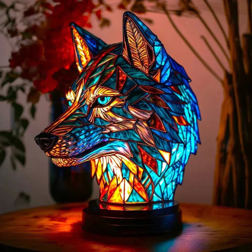 Faunix – Artistic Lamp with Animal-Motif Design - Table Lamp - Wolf - Oaksoho