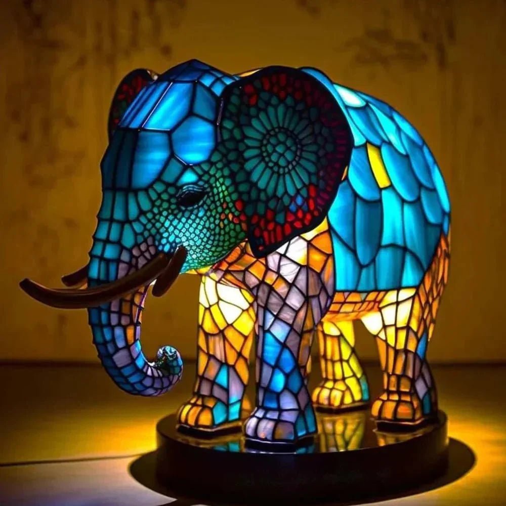 Faunix – Artistic Lamp with Animal-Motif Design - Table Lamp - Elephant - Oaksoho