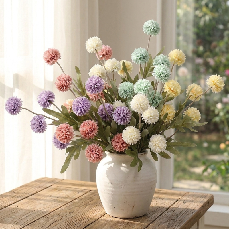 Artificial Allium Flower Stem Home Decoration