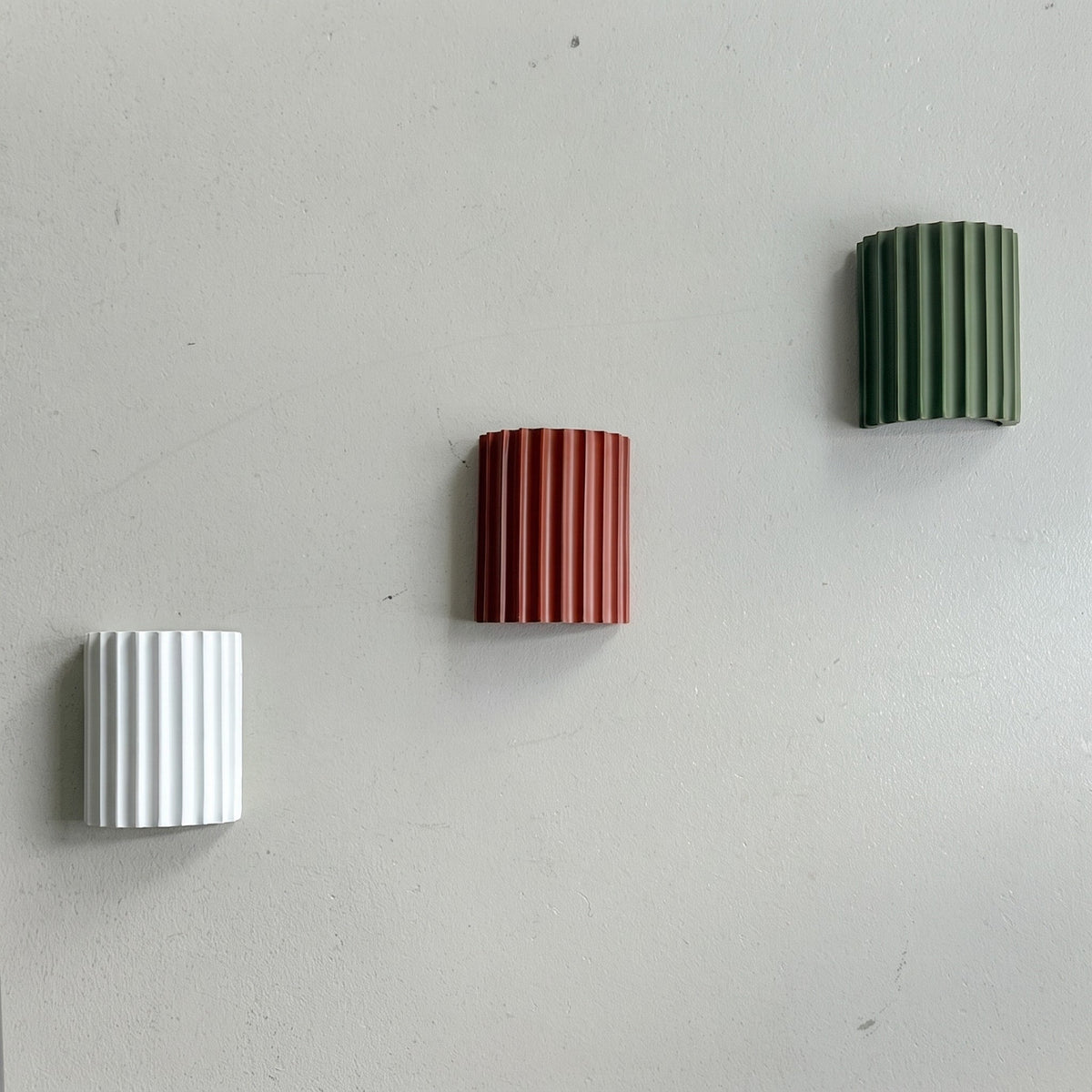 Fluted Cylinder Wall Light with Ribbed Design Finish - Wall Light Fixtures - Orange - Oak Soho