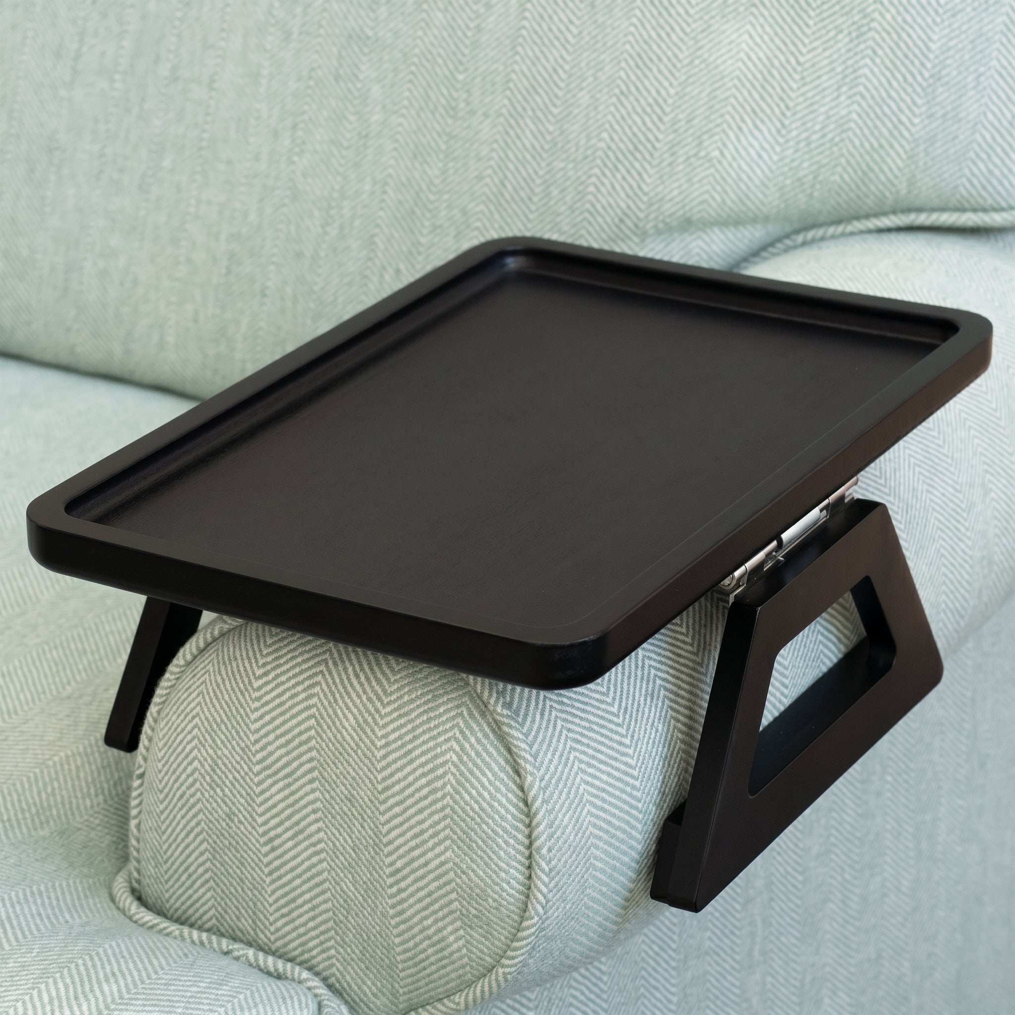 Foldable Sofa Tray with Armrest Attachment - Sofa Tray - Black - Oaksoho