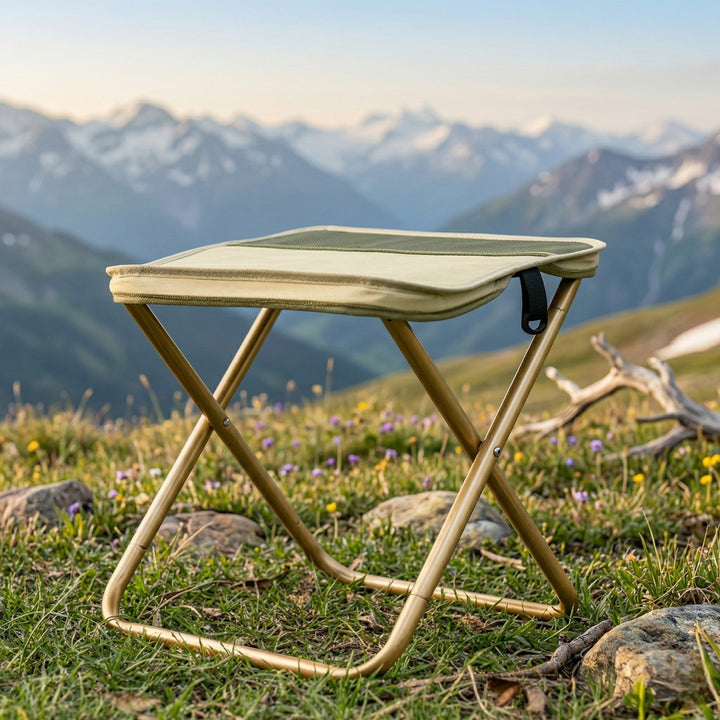 Folding Stool with Integrated Bag - Stool - Khaki - Oaksoho