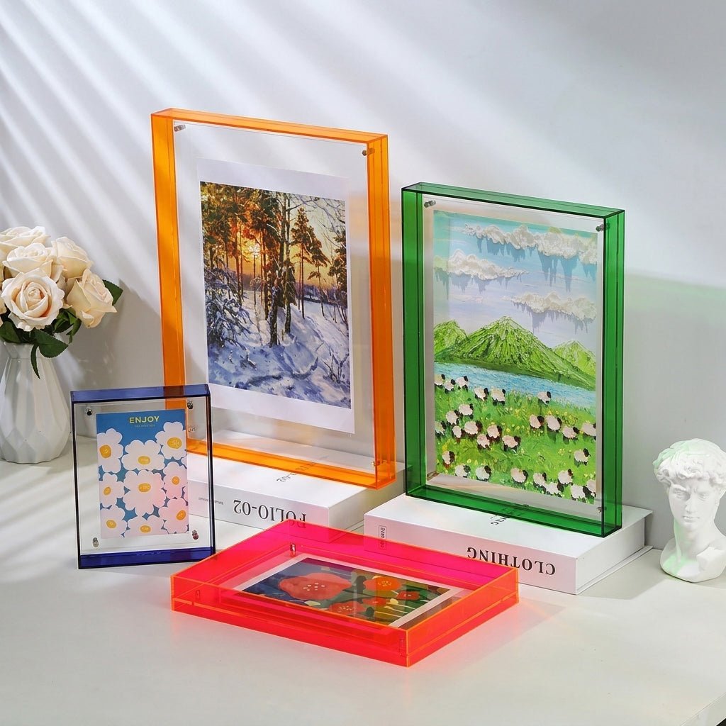 Frameless Transparent Photo Frame - Picture frame - Light Red - Oaksoho