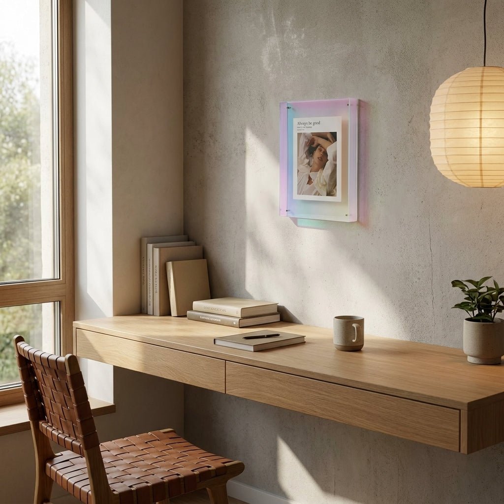 Frameless Transparent Photo Frame - Picture frame - Purple - Oaksoho