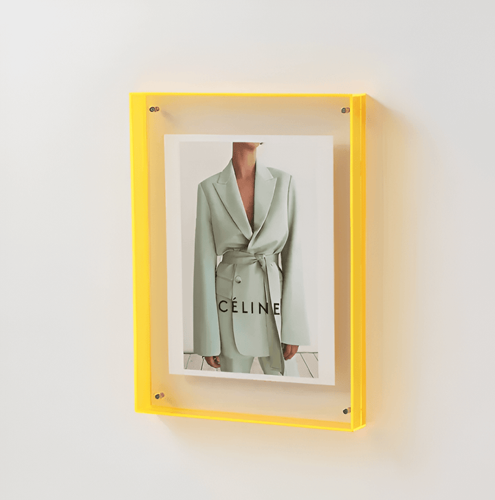 Frameless Transparent Photo Frame - Picture frame - Yellow - Oaksoho