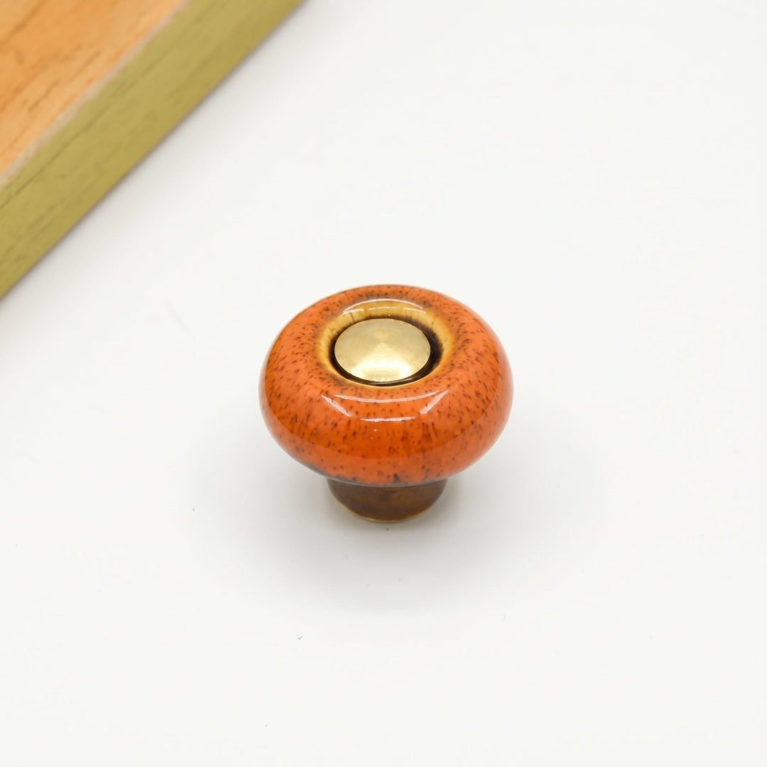 Furniture Knob with Glazed Texture - Furniture Knob - Orange - Oaksoho