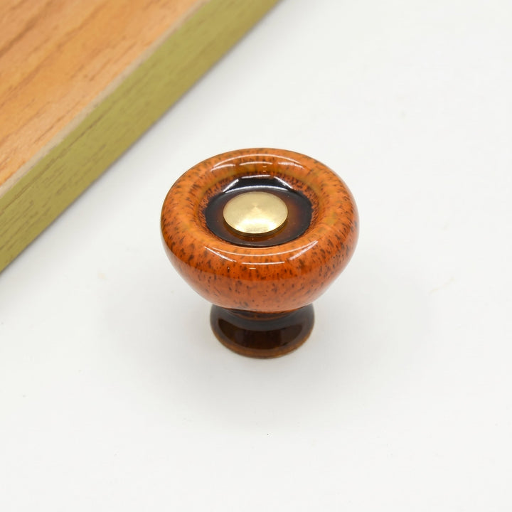 Furniture Knob with Glazed Texture - Furniture Knob - Orange - Oaksoho