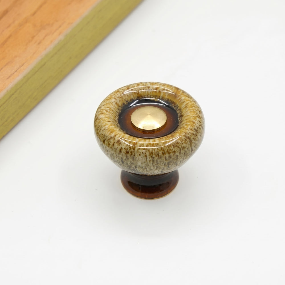 Furniture Knob with Glazed Texture - Furniture Knob - Beige - Oaksoho