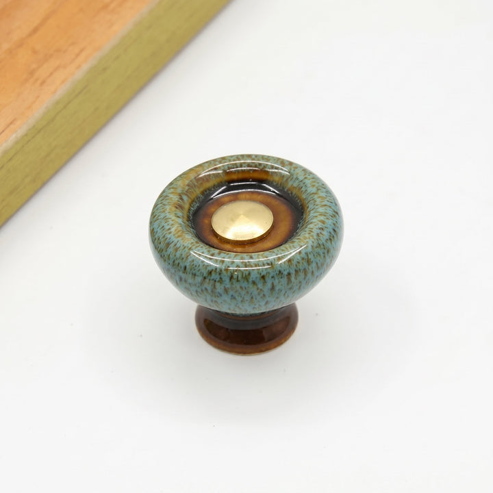 Furniture Knob with Glazed Texture - Furniture Knob - Blue - Oaksoho
