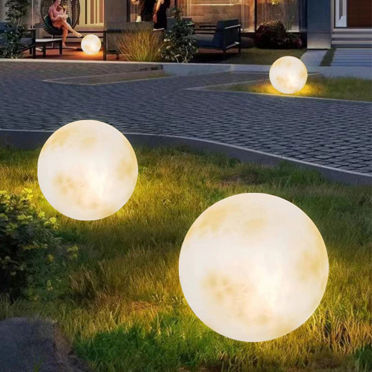 Garden lamp in moon shape for atmospheric outdoor areas - Landscape Pathway Lighting - Wired - Oaksoho
