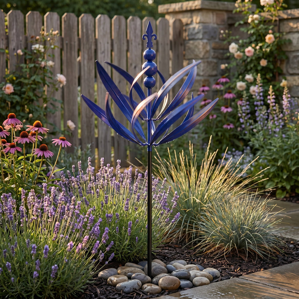 Garden Wind Spinner with Lotus Flower Design - Windspinner - Oaksoho