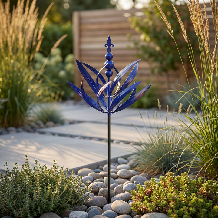 Garden Wind Spinner with Lotus Flower Design - Windspinner - Oaksoho