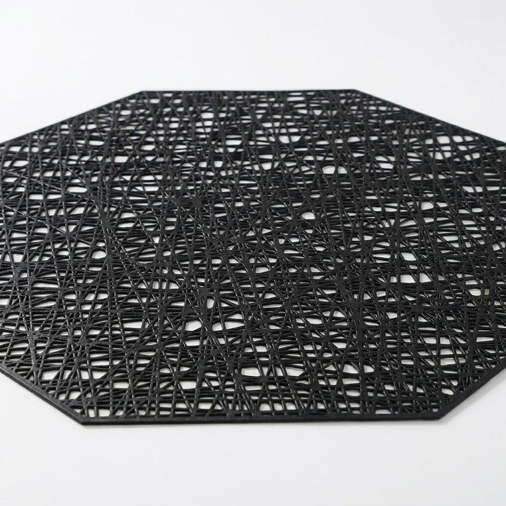 Geometric Table Mats with Decorative Patterns - Table Mats - Black - Oaksoho