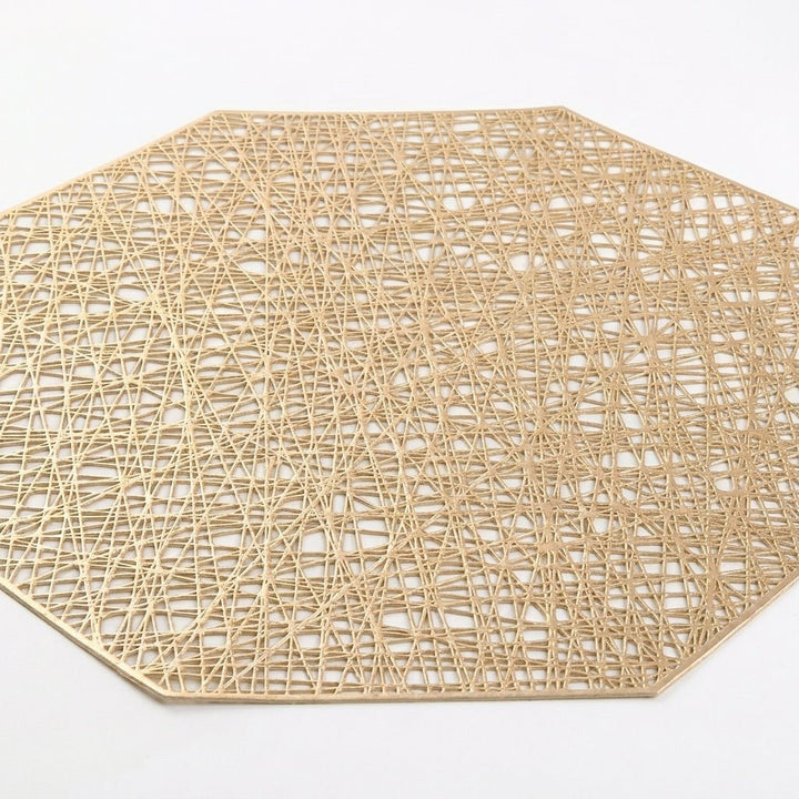 Geometric Table Mats with Decorative Patterns - Table Mats - Gold - Oaksoho