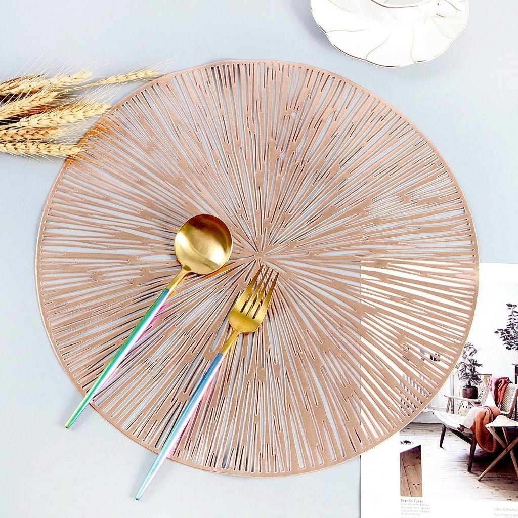 Geometric Table Mats with Decorative Patterns - Table Mats - Pink - Oaksoho