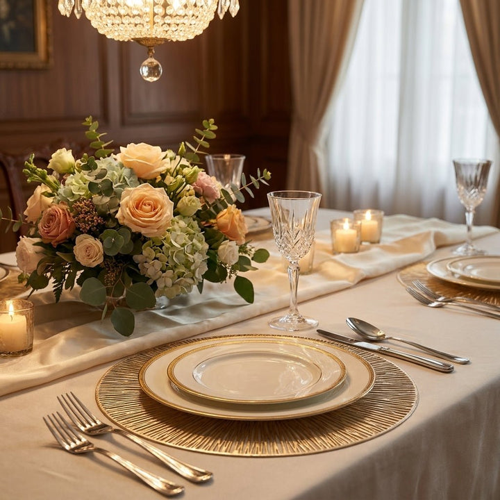 Geometric Table Mats with Decorative Patterns - Table Mats - Gold - Oaksoho