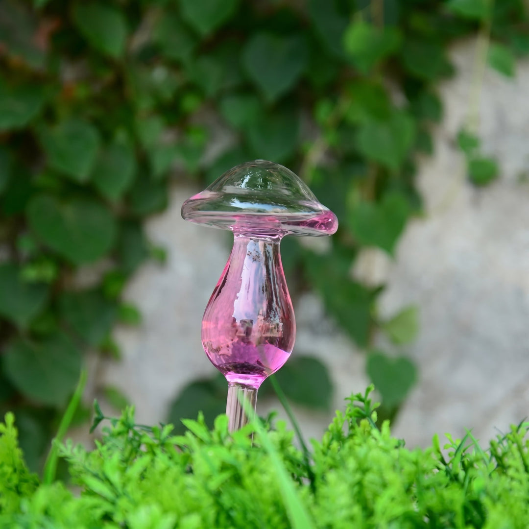 Glass Self - Watering Figure for Houseplants - Self - Watering - Mushroom - Oaksoho