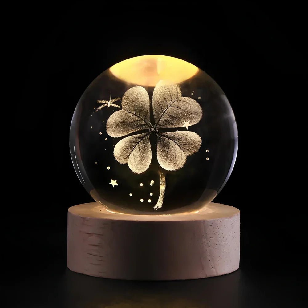 Glowing 3D Crystal Ball Table Lamp Galaxy Design - Table Lamps - Lucky Charm - Oaksoho