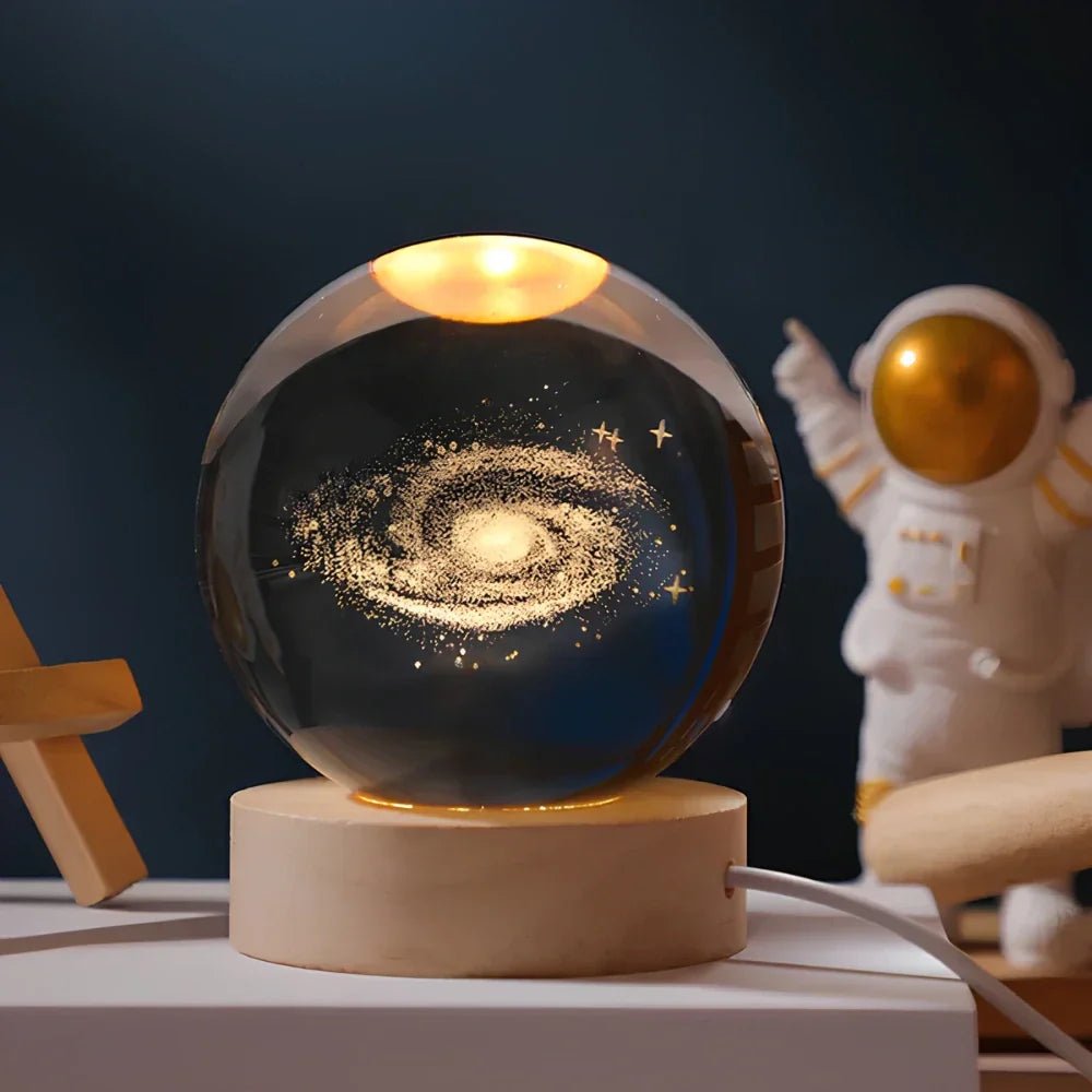 Glowing 3D Crystal Ball Table Lamp Galaxy Design - Table Lamps - Milky Way - Oaksoho