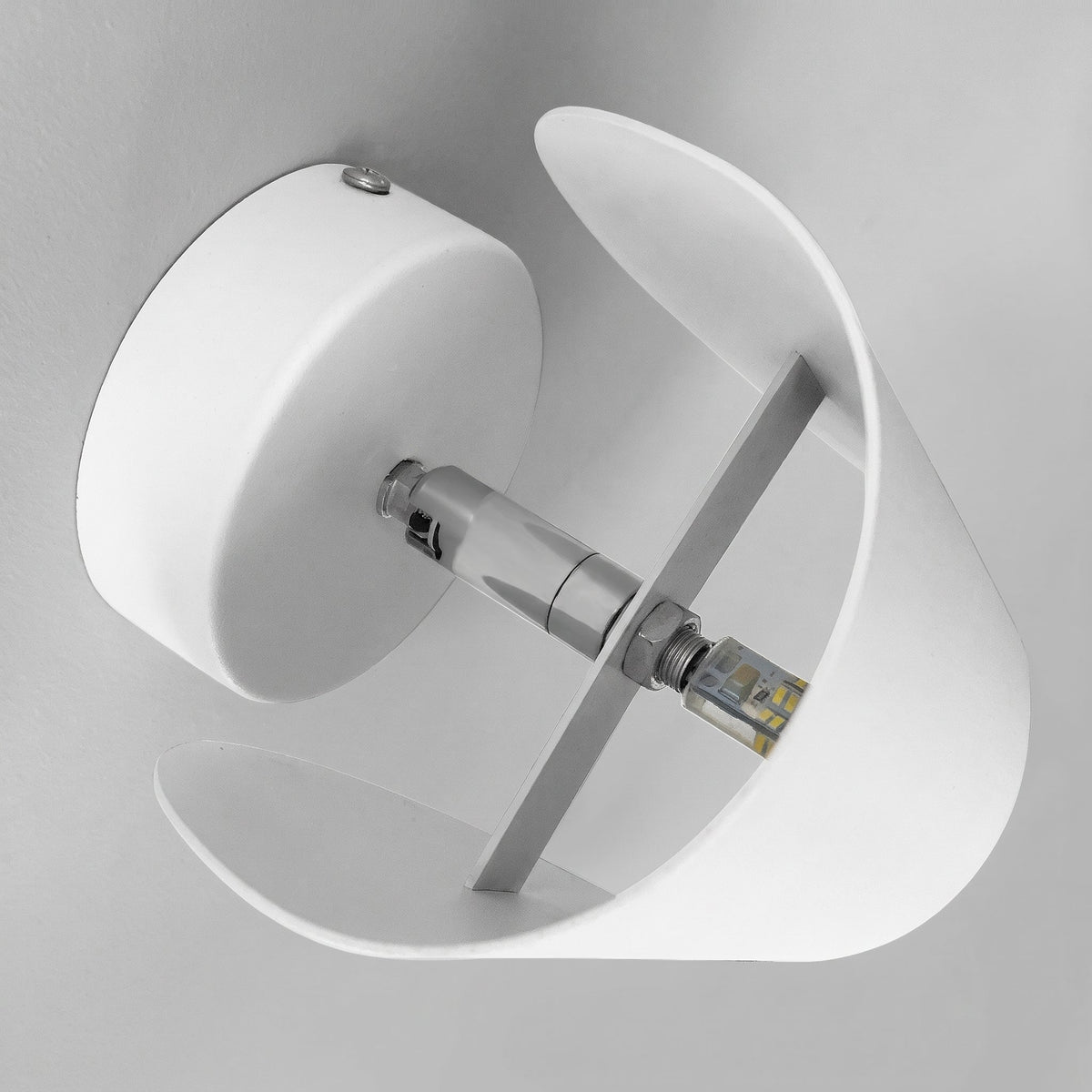 Half Moon Curved Shade Up Down LED Wall Light - Wall Light Fixtures - White - Oak Soho