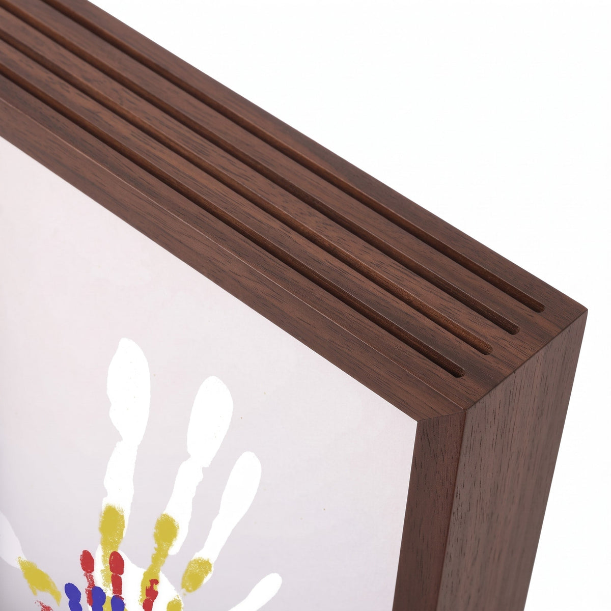 Handprint Keepsake Photo Frame with Glass Display - Picture Frames - Brown - Oak Soho