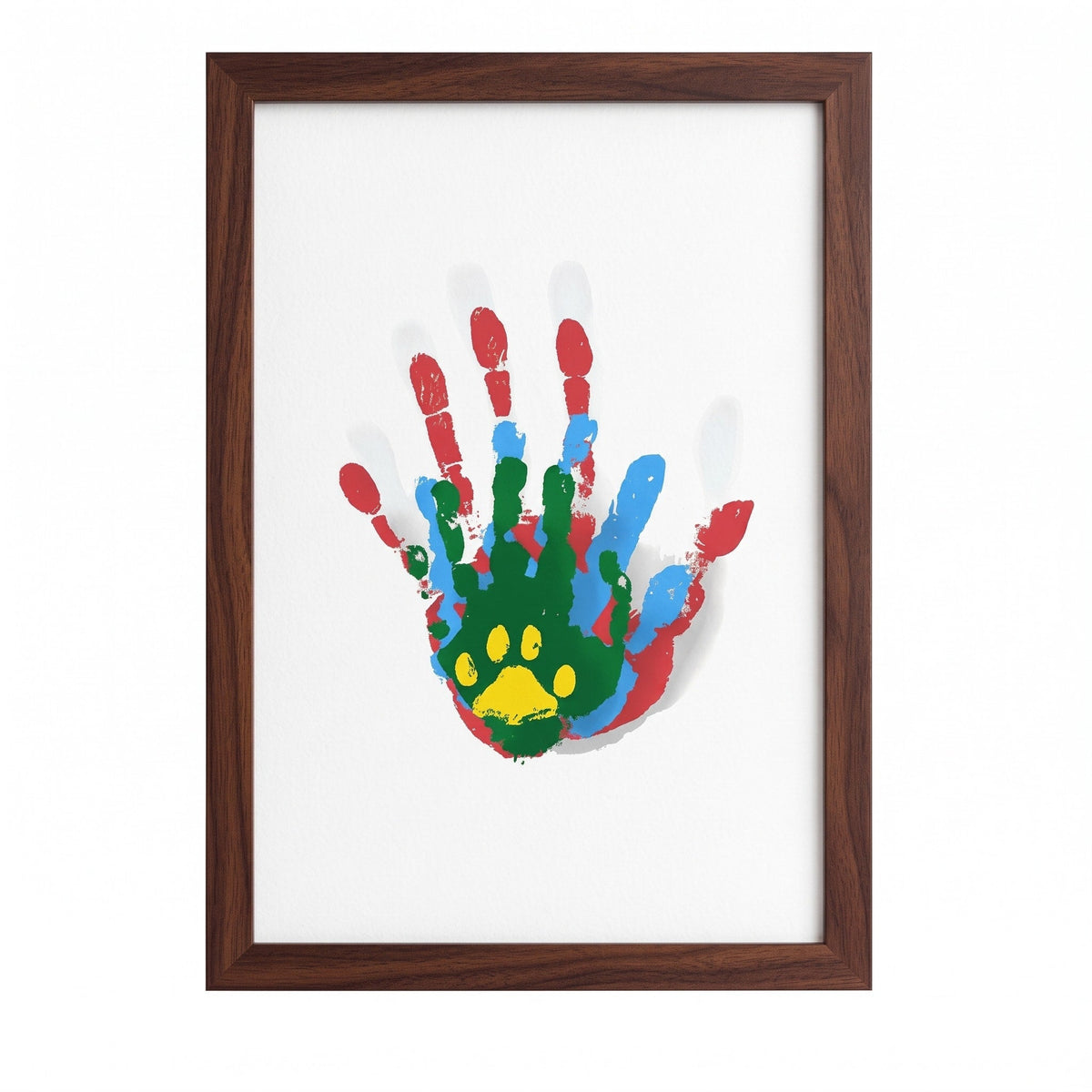 Handprint Keepsake Photo Frame with Glass Display - Picture Frames - Brown - Oak Soho