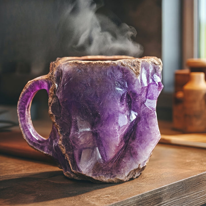 Insulated Coffee Mug with Geode Finish - Mug - Purple - Oaksoho