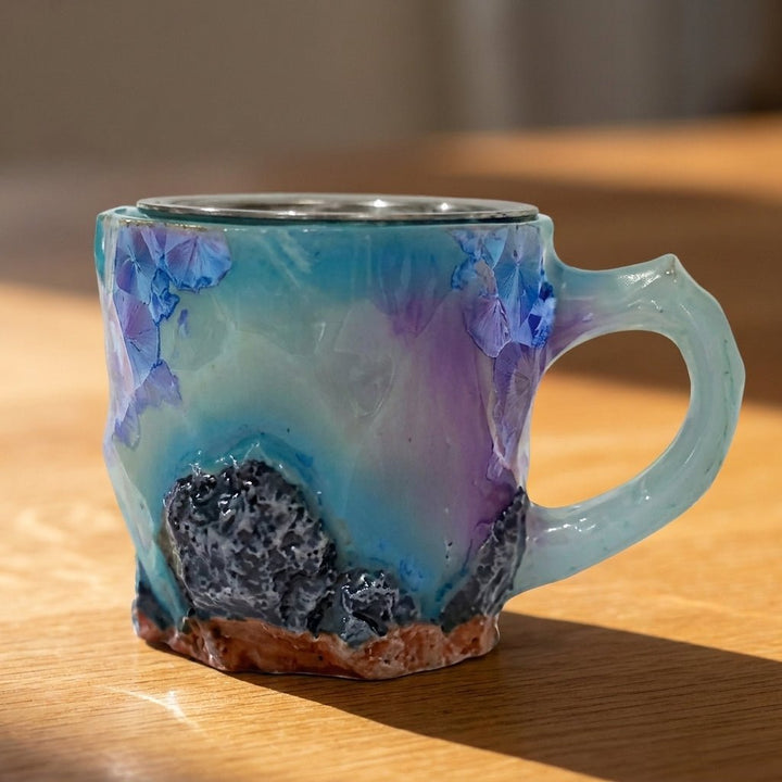 Insulated Coffee Mug with Geode Finish - Mug - Purple - Oaksoho