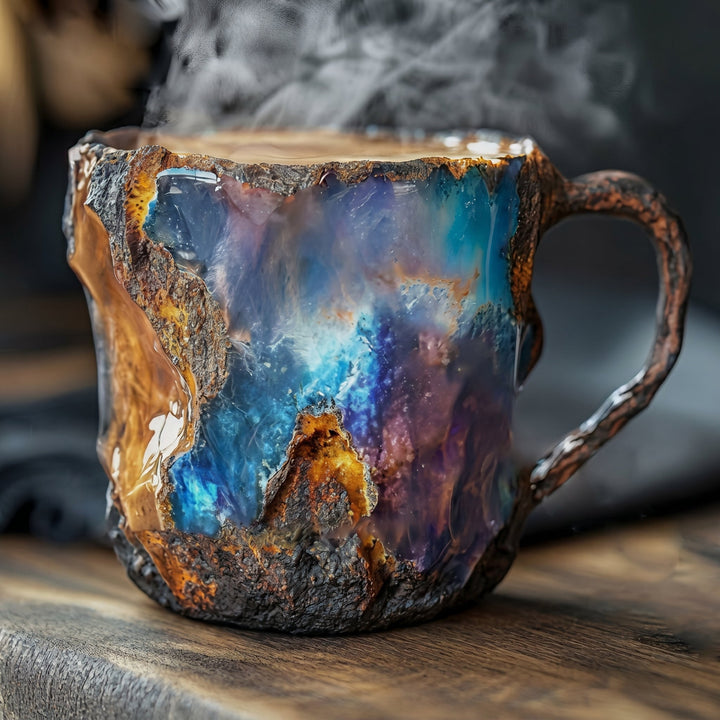Insulated Coffee Mug with Geode Finish - Mug - Blue - Oaksoho