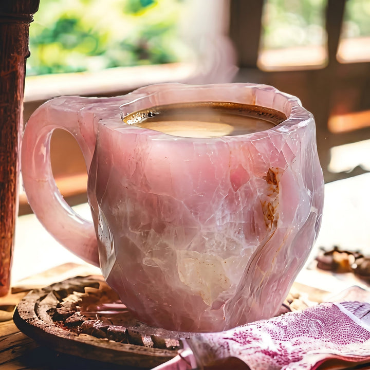 Insulated Coffee Mug with Geode Finish - Mug - Pink - Oaksoho