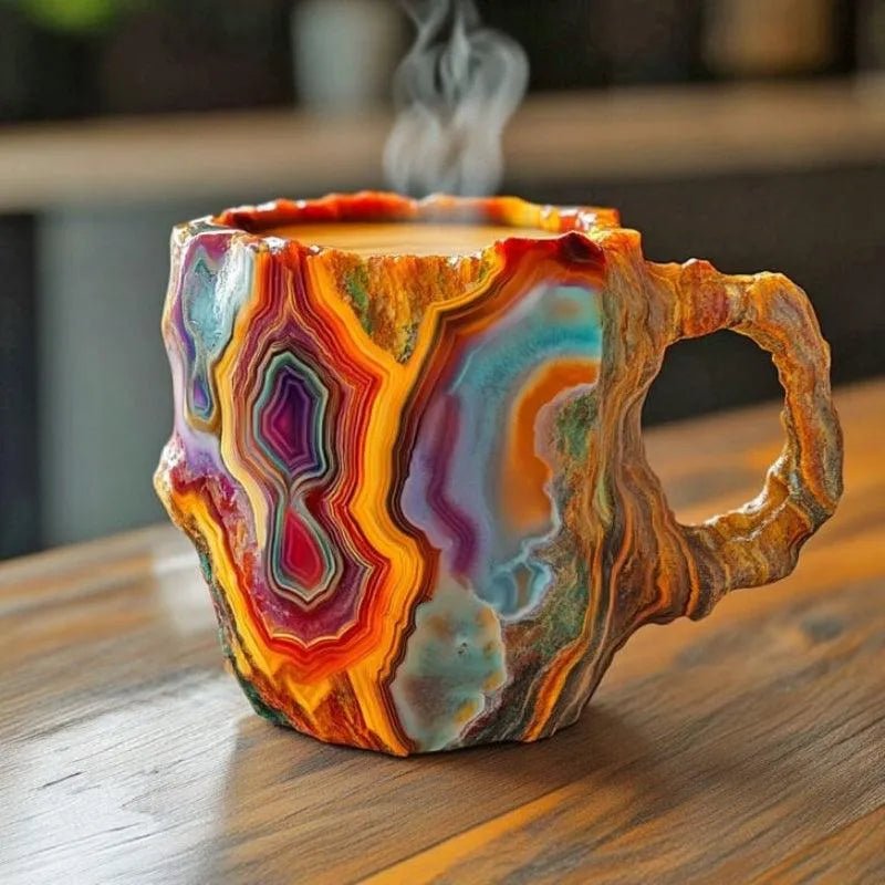 Insulated Coffee Mug with Geode Finish - Mug - Red - Oaksoho