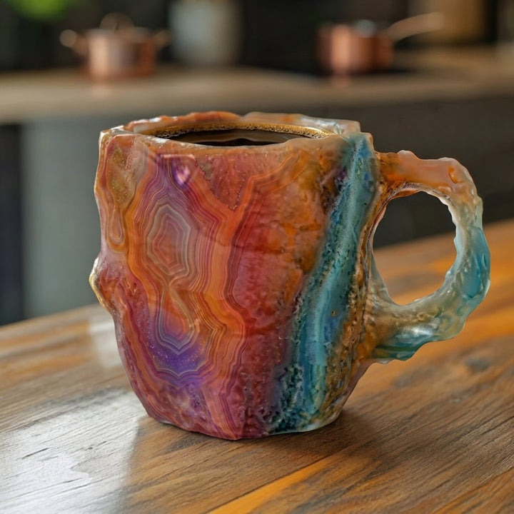 Insulated Coffee Mug with Geode Finish - Mug - Red - Oaksoho