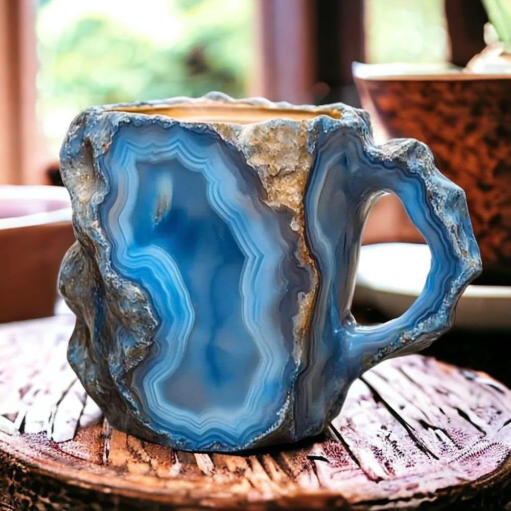 Insulated Coffee Mug with Geode Finish - Mug - Navy - Oaksoho