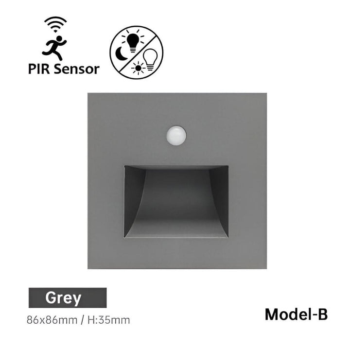Jannis – LED Stair Light with Motion Sensor for Indoor Use - Wandleuchte - Grey with Sensor B - Oaksoho