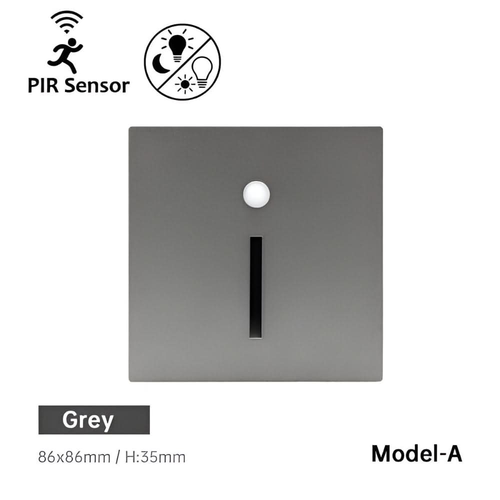Jannis – LED Stair Light with Motion Sensor for Indoor Use - Wandleuchte - Grey with Sensor A - Oaksoho