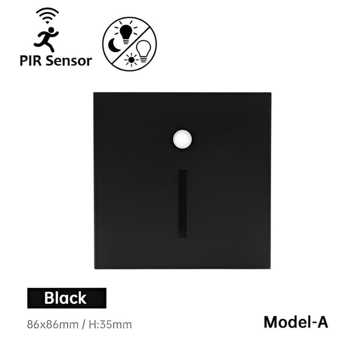 Jannis – LED Stair Light with Motion Sensor for Indoor Use - Wandleuchte - Black with Sensor A - Oaksoho
