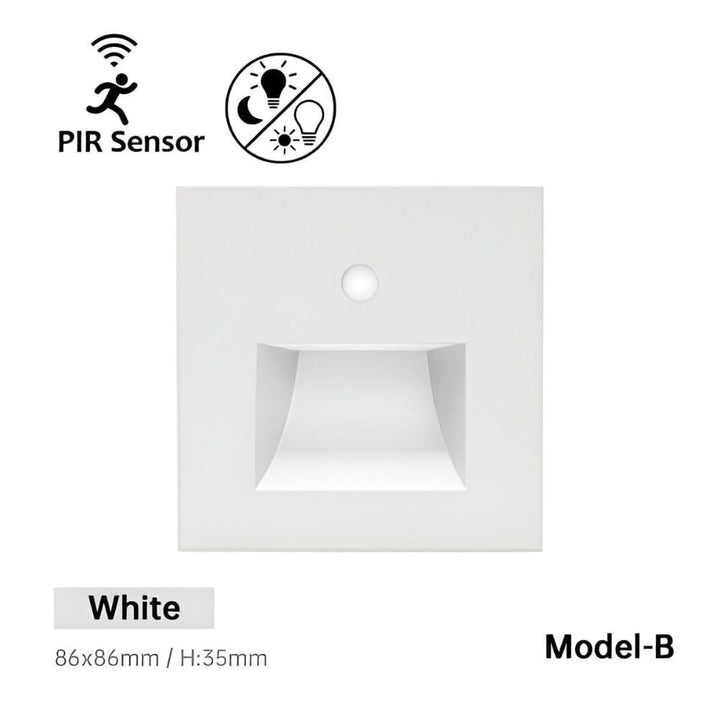 Jannis – LED Stair Light with Motion Sensor for Indoor Use - Wandleuchte - White with Sensor B - Oaksoho