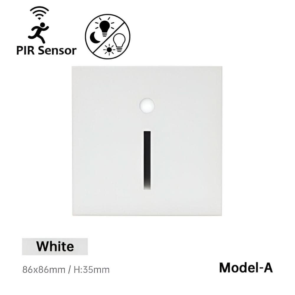 Jannis – LED Stair Light with Motion Sensor for Indoor Use - Wandleuchte - White with Sensor A - Oaksoho