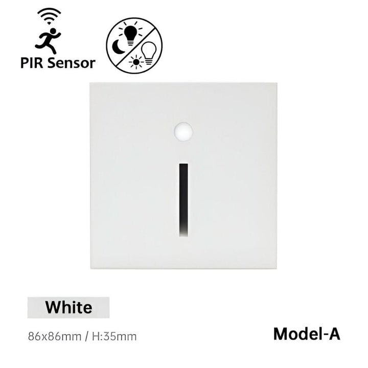Jannis – LED Stair Light with Motion Sensor for Indoor Use - Wandleuchte - White with Sensor A - Oaksoho