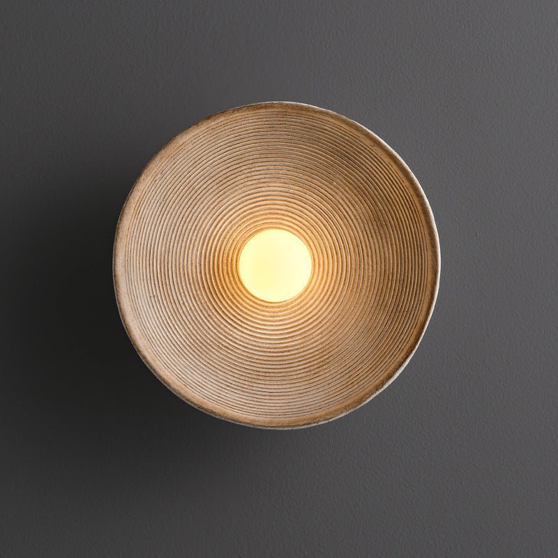 Japanese Wood Wall Light – Minimalist Round LED Design - Wall Lights - ∅ 20cm - Oaksoho