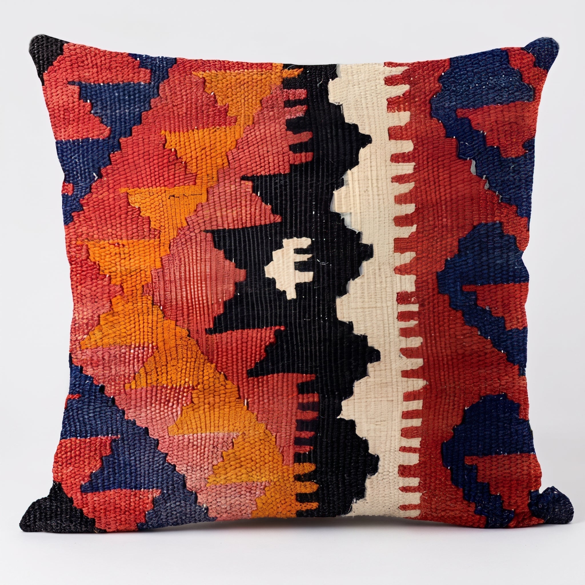 Kilim Cushion Cover with Geometric Ethnic Pattern - Chair & Sofa Cushion Covers - Apache - Oaksoho
