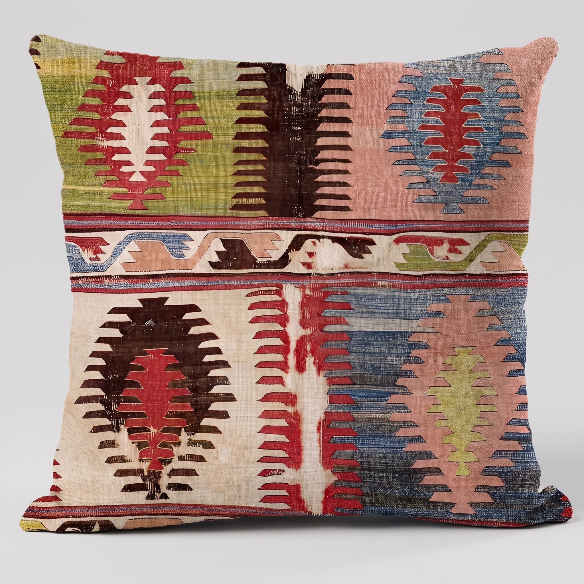 Kilim Cushion Cover with Geometric Ethnic Pattern - Chair & Sofa Cushion Covers - Canyon - Oaksoho