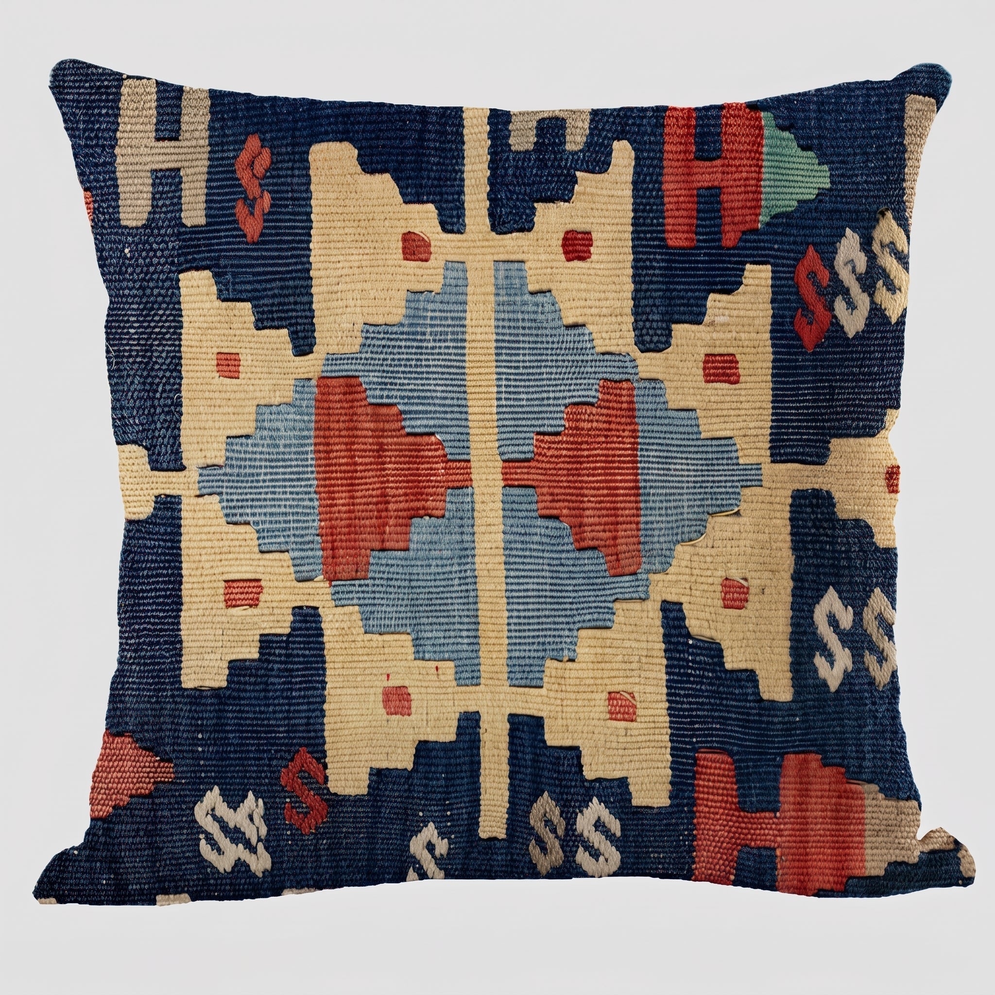 Kilim Cushion Cover with Geometric Ethnic Pattern - Chair & Sofa Cushion Covers - Pueblo - Oaksoho