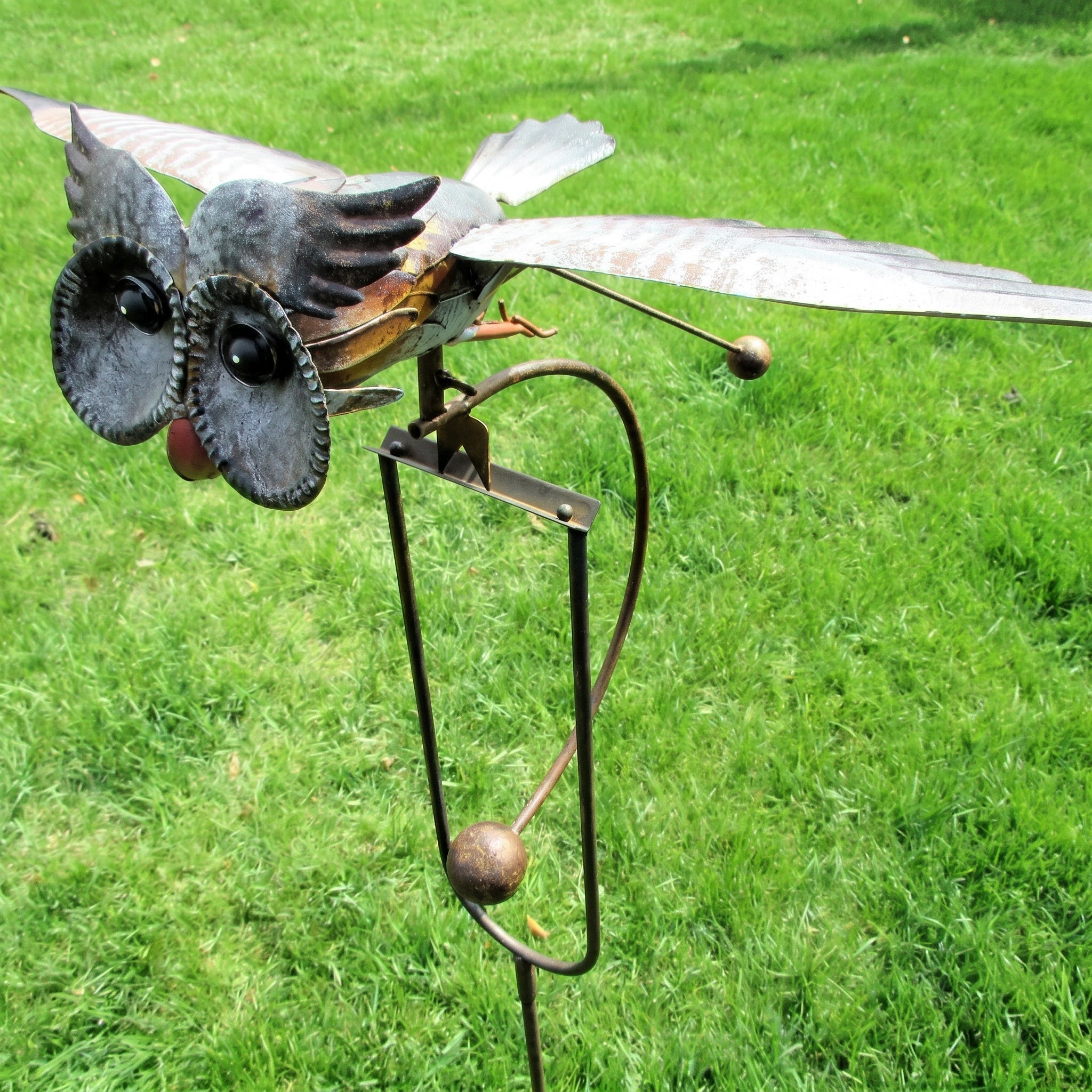Kinetic Bird Garden Sculpture - Sculputure - Flying Owl - Oaksoho