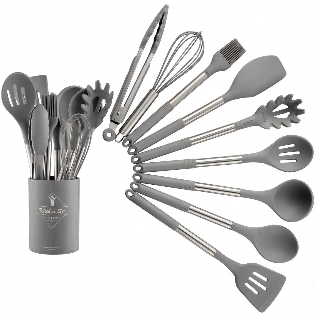 Kitchen Set for Efficient Cooking and Baking - Kitchen & Dining - Grey - Oaksoho