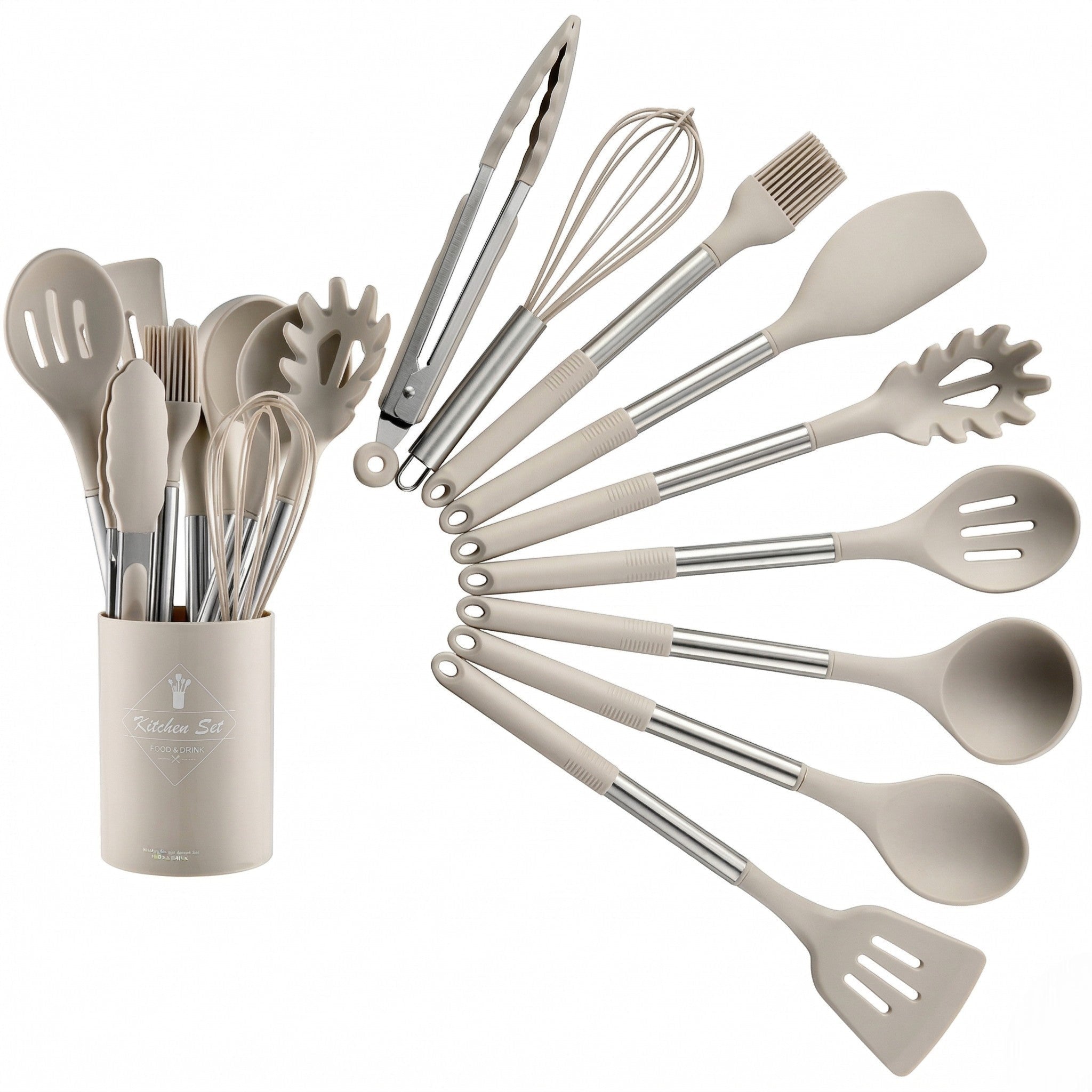 Kitchen Set for Efficient Cooking and Baking - Kitchen & Dining - Beige - Oaksoho