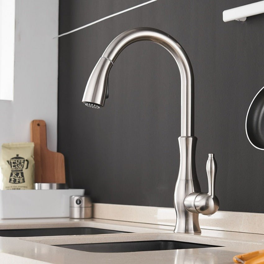 Kitchen Tap with Pull - Out Spray - Faucet - Nickel - Oaksoho